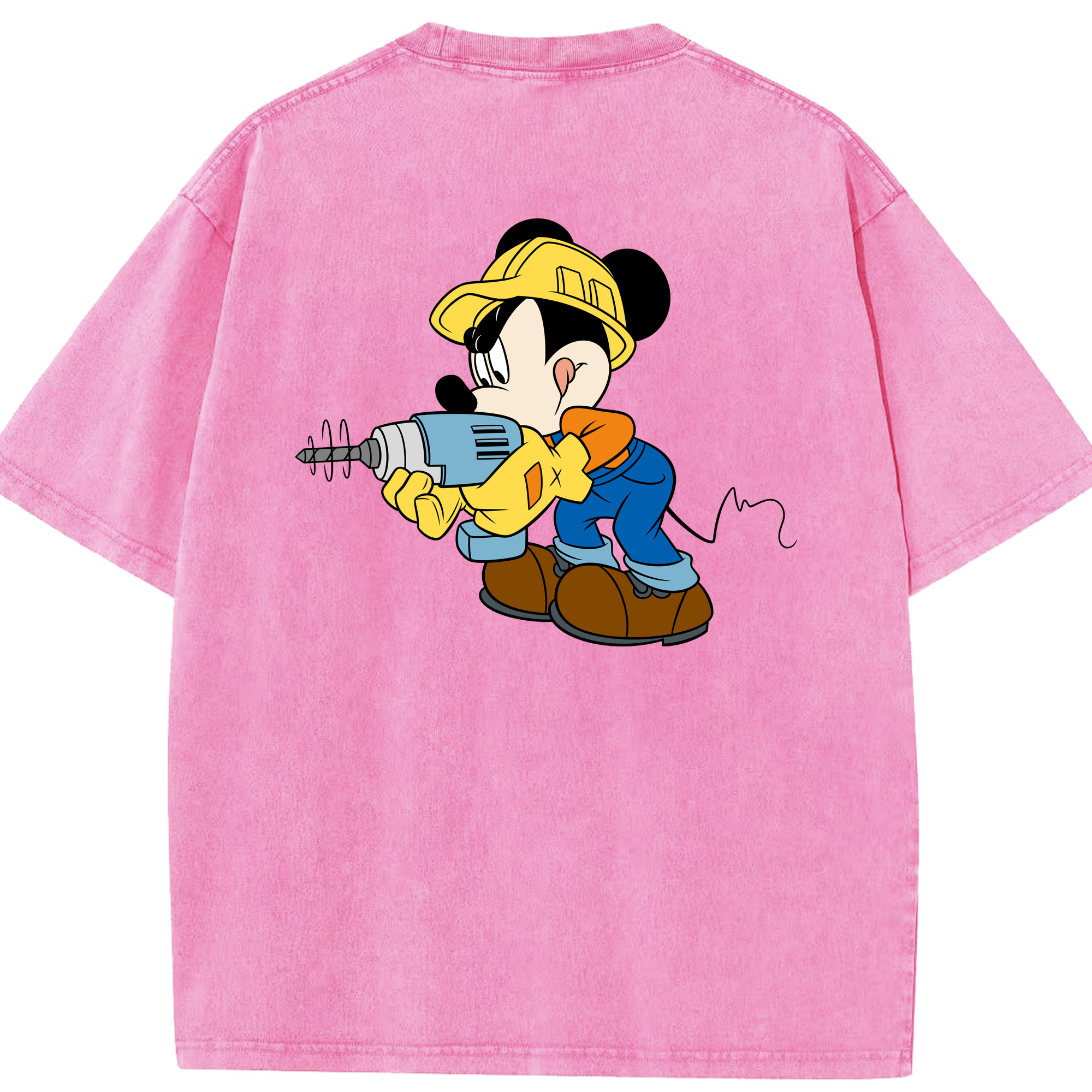 （画像用） ミッキーマウス Mickey Mouse 綿100% ヴィンテージ風 半袖Tシャツ（背面プリント）